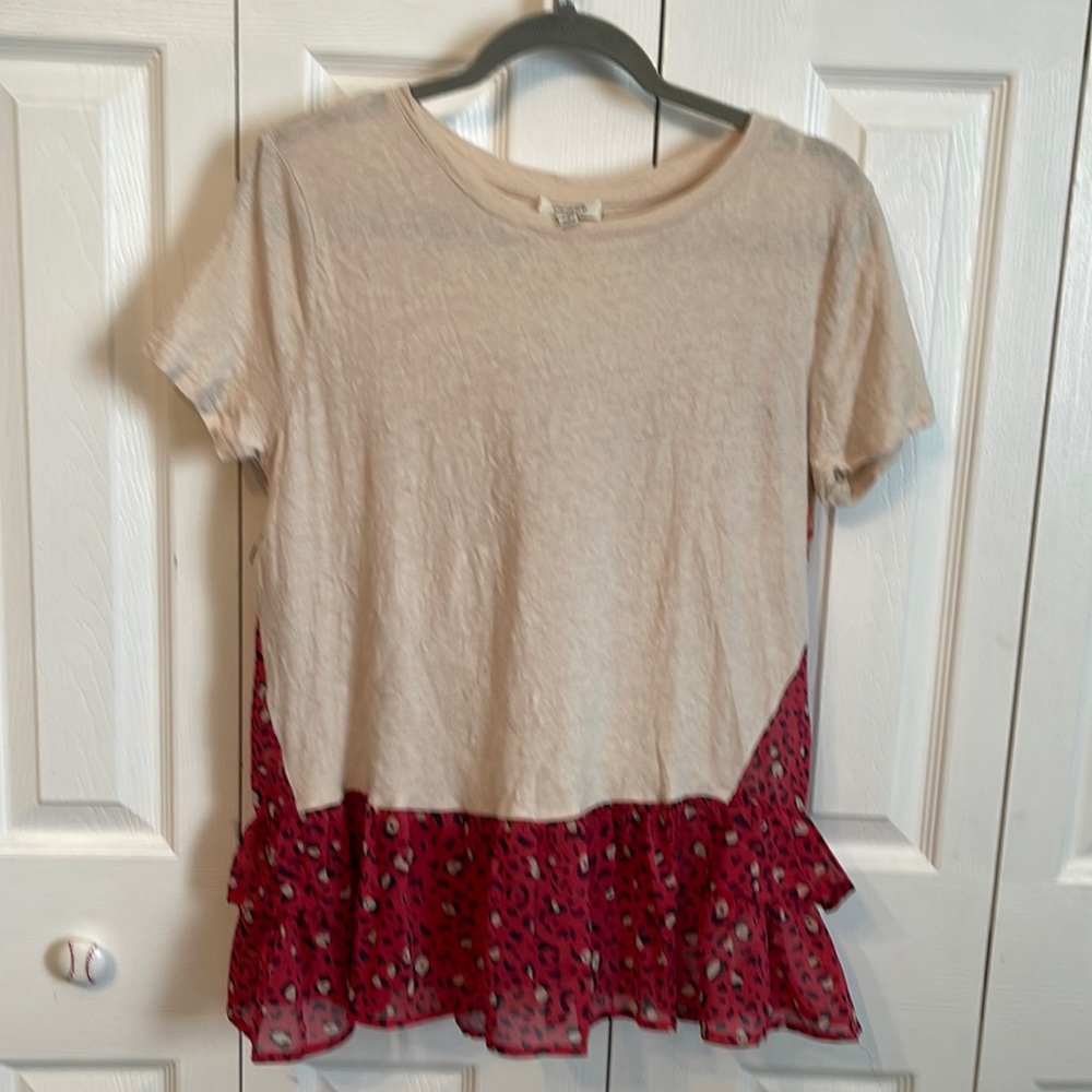 Umgee boho style, linen cotton blend blouse in Size small